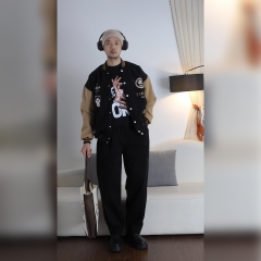 Quần Kaki Ống Rộng Dáng Thụng Xếp Ly Lưng Cao  Phong Cách Retro Hàn Quốc Q182 Pants Kem Nam Menswear Nam Menswear