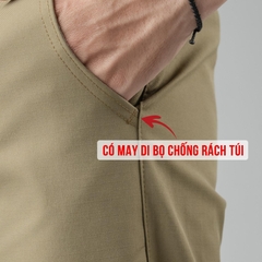 Quần Kaki Nam Eo Chun Sườn Ống Côn Vải Kaki 280GSM Kẻ Ô 280GSM Không Nhăn Xù Bai Nhão, Vải Siêu Bền Phong Cách Vintage Q228