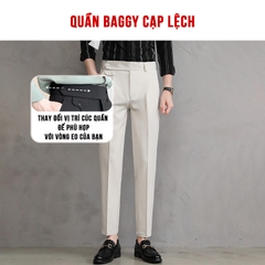 Quần âu nam , Quần tây nam vải tuyết mưa hàn quốc ống côn dáng ôm Q101 Menswear Pants Ong Có Túi Trắng Đen  quần  âu