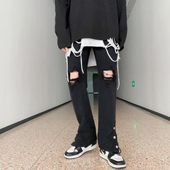 Quần Jean Nam Nữ Rách Gối Ống Đứng Thời Trang Hàn Quốc 2023 Q008 Pants Ong Women