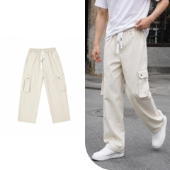 Quần Túi Hộp Dáng Suông, Quần Túi Hộp Vải KaKi Nam Nữ Phong Cách Đường Phố Đơn Giản Basic Q219 Menswear Pants Kaki