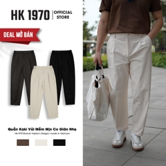 Quần Kaki Nam Chất Vải Kaki Vải Kaki 280gsm Mềm Mịn Co Giãn Form Đẹp Không Xù Dáng Baggy Ống Suông Phong Cách Thanh Lịch Trẻ Trung Q259