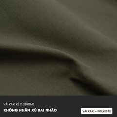 Quần Kaki Nam Eo Chun Sườn Ống Côn Vải Kaki 280GSM Kẻ Ô 280GSM Không Nhăn Xù Bai Nhão, Vải Siêu Bền Phong Cách Vintage Q228