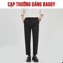 Quần Âu Cạp Điều Chỉnh Độ Rộng Vòng Eo Form Dáng Baggy, Quần Tây Nam Phong Cách Hàn Quốc Co Giãn Q141 Menswear Pants