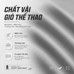 Quần Jogger Nam Vải Gió Thể Thao Mềm Mịn, Co Giãn Nhẹ  Ống Jogger Bo Gấu Phong Cách Thể Thao Thoải Mái, Năng Động Q241