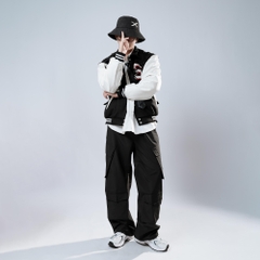 Quần Ống Rộng Túi Hộp 4 Túi Nam Nữ Có Dây Rút Unisex, Quần Túi Hộp Vải Gió Phong Cách Hiphop Đường Phố Q332 Menswear Pants Đen