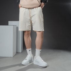 Quần Short Gió Nhăn Nam Nữ Unisex 150GSM Chất Vải Gió Nhăn Cao Cấp Mềm Mịn Form Ống Rộng Oversize Dài Ngang Gối Q210