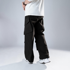 Quần Ống Rộng Túi Hộp 4 Túi Nam Nữ Có Dây Rút Unisex, Quần Túi Hộp Vải Gió Phong Cách Hiphop Đường Phố Q332 Menswear Pants Đen