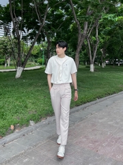 Quần âu nam , Quần tây nam vải tuyết mưa hàn quốc ống côn dáng ôm Q101 Menswear Pants Ong Có Túi Trắng Đen  quần  âu