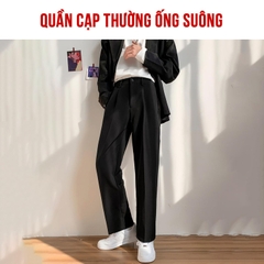 Quần tây ống rộng HK1970, Quần âu cạp điều chỉnh Sidetab, quần âu ống suông phong cách Hàn Quốc Q140