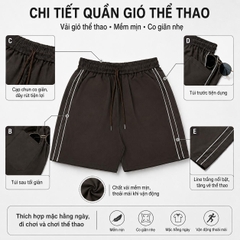 Quần Short Thể Thao Nam Nữ Unisex 150GSM Chất Gió, Co Giãn Nhẹ Mềm Mịn Form Regular Trên Gối Q216