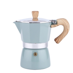 Bình Pha Cà Phê Seiko Moka Kiểu Ý – Hợp Kim Nhôm Dày, Tay Cầm Vân Gỗ Cao Cấp 150ml-300ml