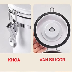 Hộp Đựng Cà Phê Inox 304 Cao Cấp – Có Van Xả Hơi, Giữ Trọn Hương Vị Nguyên Bản