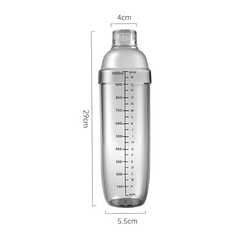 Bình Lắc Shaker Nhựa Cao Cấp – Bình Lắc Cocktail, Trà Sữa Có Vạch Chia Chính Xác (300ml - 1000ml)