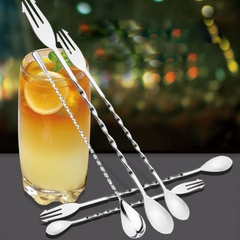 Thìa Cocktail Hai Đầu Inox 304 – Trộn Trà Sữa, Pha Chế Đa Năng Chuẩn Quầy Bar