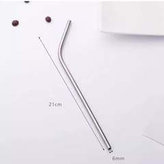 Ống Hút Inox 304 Có Ren Dài 21cm – Bền Đẹp, Chống Gỉ – Thẳng & Cong