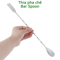 Thìa Cocktail Hai Đầu Inox 304 – Trộn Trà Sữa, Pha Chế Đa Năng Chuẩn Quầy Bar