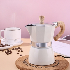 Bình Pha Cà Phê Seiko Moka Kiểu Ý – Hợp Kim Nhôm Dày, Tay Cầm Vân Gỗ Cao Cấp 150ml-300ml
