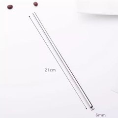 Ống Hút Inox 304 Có Ren Dài 21cm – Bền Đẹp, Chống Gỉ – Thẳng & Cong