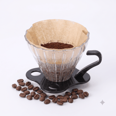 COMBO PHA CÀ PHÊ V60 (PHIN + 100 GIẤY)	NHỎ NHỌN THỦY TINH NÂU