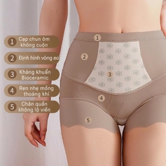[VIP_2043] Quần Lót Nữ Cạp cao chất lụa mềm mại,Combo 3 (Hoặc Lẻ 1 màu) quần lót nâng mông chống xệ ôm V2, Lót vải kháng khuẩn thoáng khí Women, Nhung