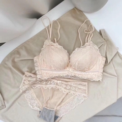 Áo Lót Nữ nâng ngực 5cm cao cấp phối ren mềm mịn Kem Bra
