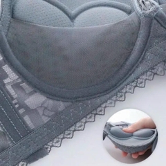 Áo Lót Nữ Ren Ko Gọng Đệm Tim Kép 5cm Nâng V1 [912] Bra Kem Women Voi