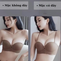 Áo lót không dây cài trước mút đệm 5CM nâng đẩy tạo khe, áo quây nữ nâng V1 bản lưng to che khuyết điểm Bra  [CTT]
