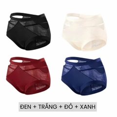 [LOT CHIC 58] Combo 2-4 Quần Lót Nữ Phong Cách Pháp Gợi Cảm Phối Ren Cao Cấp, Thiết Kế Hở Eo Cut Out Quyến Rũ, Chất Liệu Lụa Satin Phối Ren Mềm Mại