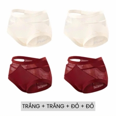 [LOT CHIC 58] Combo 2-4 Quần Lót Nữ Phong Cách Pháp Gợi Cảm Phối Ren Cao Cấp, Thiết Kế Hở Eo Cut Out Quyến Rũ, Chất Liệu Lụa Satin Phối Ren Mềm Mại