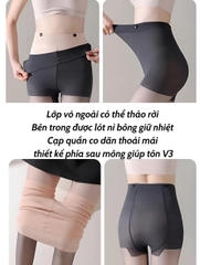Quần tất 2 lớp 3D màu đen trong và màu da tự nhiên có độ dày 130g lót thường và 180g lót nỉ lông , che khuyết điểm chân tốt T39