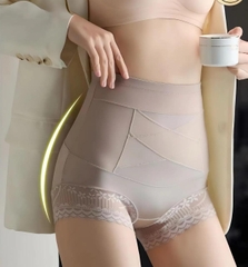 Sét 4 (hoặc 2) Quần Lót Nữ Cạp Cao Chất Lụa Mềm Phối Ren cao cấp Women [1125]