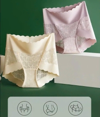 Set 3 Quần Lót Nữ Lưng Cao Phối Ren Mềm Mại, Quần Chip Cao Cấp Hàng QC Có Đũng Kháng Khuẩn [X89]