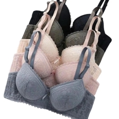 [912] Áo Lót Ren Ko Gọng Đệm Dày 5.5cm Nâng V1 Bra Đen Kem