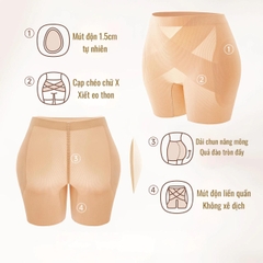 Quần Độn Hông Xiết V2 Tự Nhiên, Quần Độn Hõm Hông Hỗ Trợ Nâng Mông Dáng Đùi Chất Su Đúc Viền Mỏng Không Lộ Miếng Độn D9