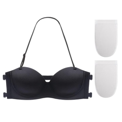 Áo ngực cúp ngang chống tụt kèm dây và quai dán trong suốt A1 Bra Cup Kem Nữ