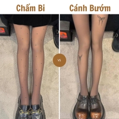 Quần Tất Nữ 3D Họa Tiết Xinh hàng Quảng Châu màu đen nâu tây kết hợp