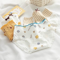 Sét 5 Quần Lót Nữ Gấu Vàng Cute Chất Cotton Ren