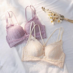 Áo Lót Nữ nâng ngực 5cm cao cấp phối ren mềm mịn Kem Bra