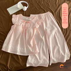 Bộ quần lửng áo không tay cotton đũi