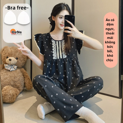 Bộ quần dài áo sát nách có sẵn mút
