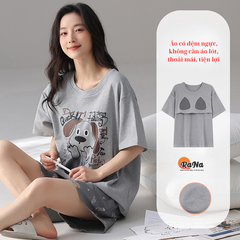 Đồ bộ mặc nhà cotton có miếng đệm ngực
