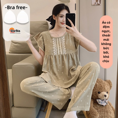 Bộ quần dài áo sát nách có sẵn mút