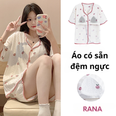 Quần Đùi Áo Cài Nút có mút kiểu dáng cardigan
