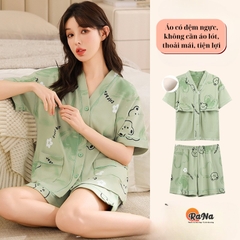 Quần Đùi Áo Cài Nút có mút ngực sẵn