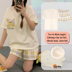 Quần Đùi Áo Cổ Tròn có sẵn mút