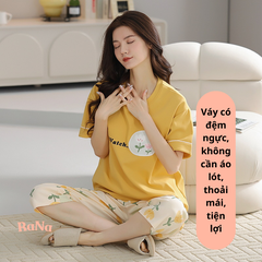 Quẩn Lửng Áo Cổ Tròn có sẵn mút