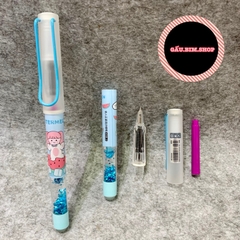 Bút máy tẩy (bút mực tẩy) thân có Nhũ nước - ngòi Kim Tinh trơn dùng được cả mực lọ và ống mực tẩy (loại ống 3.4mm)