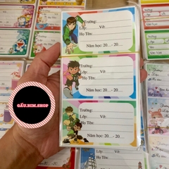 Combo 120 Nhãn vở cắt sẵn có keo dính hoạ tiết đẹp, dễ sử dụng