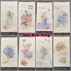 Thiệp chúc mừng 3D nổi kim tuyến kích thước: 21,5 x 12 cm (Mẫu mã thay đổi liên tục)